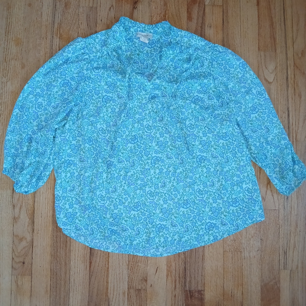 Teal Floral Blouse